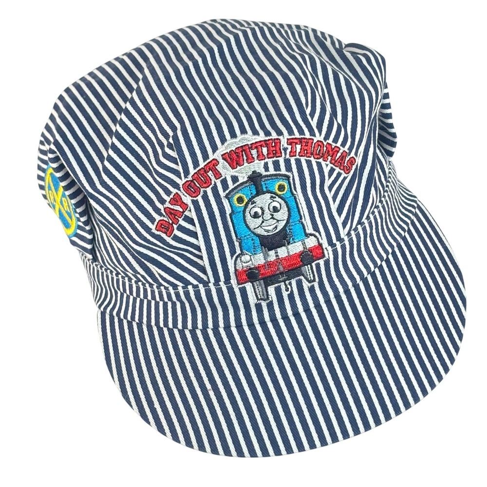 Thomas & Friends Train Conductor Hat Blue Pin Stripe Embroidered Kids Halloween